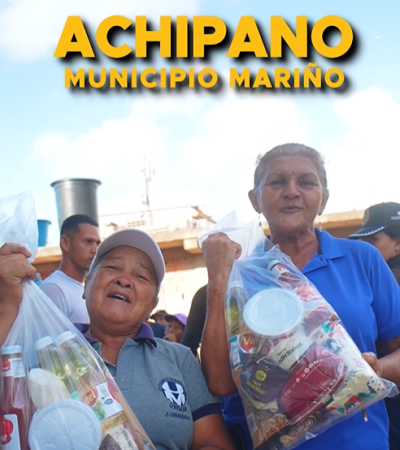 Más de 2000 familias en Achípano recibieron cestas alimentarias del gobernador Morel Rodríguez